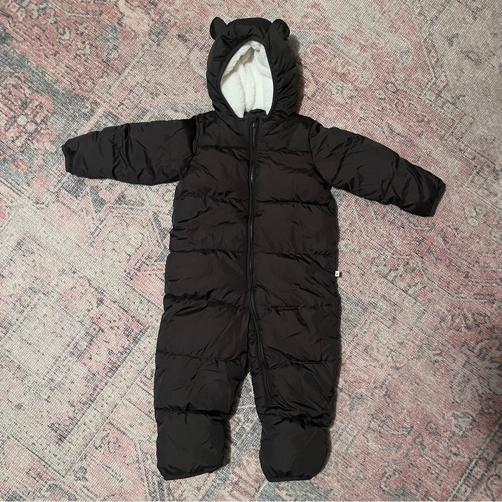 GAP Kids Black Puffer Snowsuit with Ears
